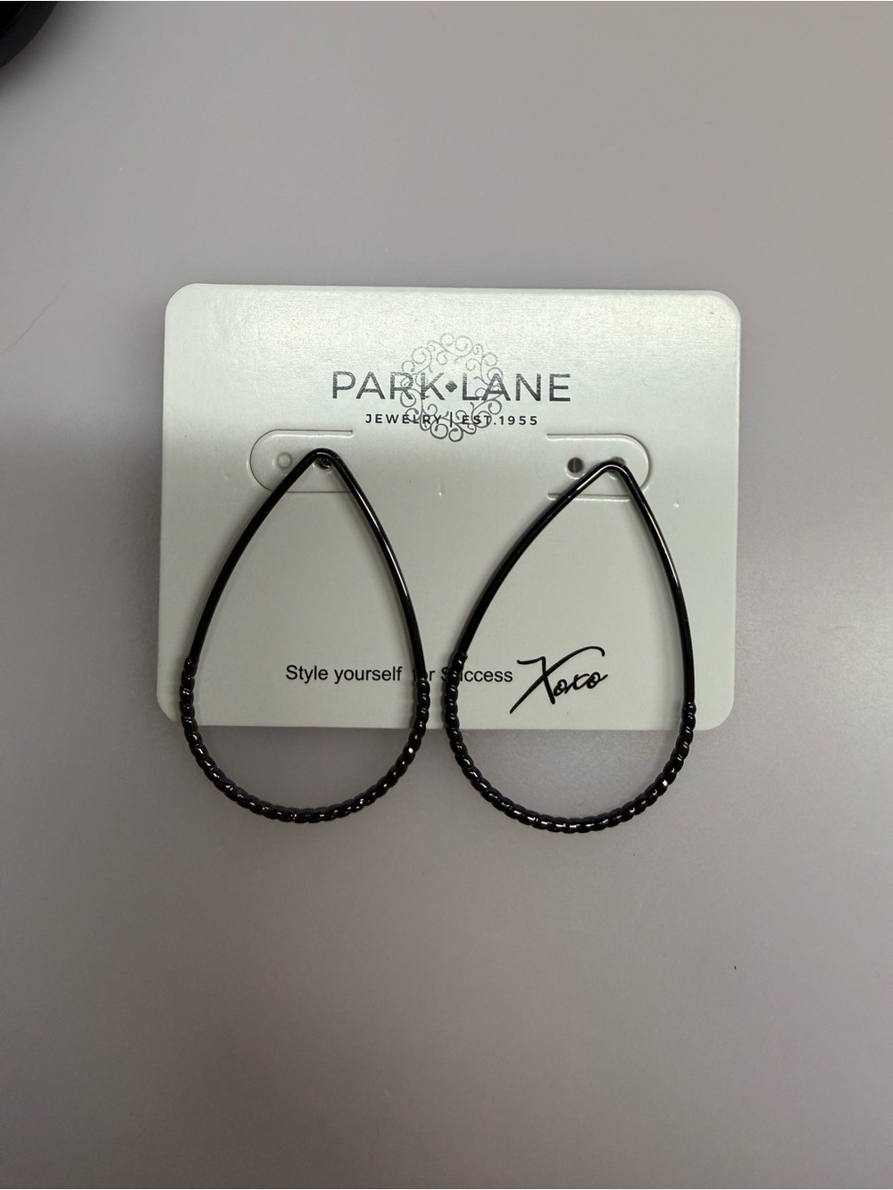 Park Lane Black Beaded Teardrop Earrings